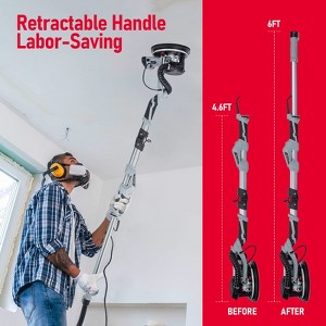 Drywall Sander, 800W Electric Motor Sander with Automatic Dust Removal System With LED Light, Extendable & Foldable Handle - 1 of 4