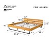 1 Piece Platform Bed Frame, Pine Wood and Black Iron, Slatted Headboard, No Mattress Included - Baofuwish - 4 of 4