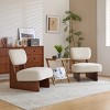 Set of 2 Accent Chair with Beige Upholstery, Comfortable Modern Accent Chairs with Wood Base for Living Room or Office-Maison Boucle - 2 of 4