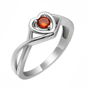 Christine Engagement Ring for Women Promise Heart Birthstone Cz Sterling Silver by Ginger Lyne - 1 of 4