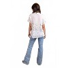 Women's Woven Crepe Eyelet Short Sleeve Camp Shirt - PAPARAZZI - 2 of 3