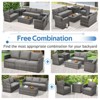 COWLOWN 7 Piece Grey Rattan Outdoor Patio Furniture Set with Storage Boxes, All - Weather PE Wicker Sectional Sofa for Deck, Backyard and Garden - 3 of 4