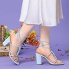 Perphy Women's Woven Braided Slingback Lace Up Chunky Heel Sandals - 4 of 4