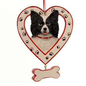 Personalized Ornament 4.5 Inch Dog Breed In Heart W/Bone Ornamnt Resin Canine Christmas