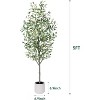 MaseiKar Olive Tree Artificial Indoor, 5ft Tall Silk Faux Olive Tree with White Planter, Artificial Plants with Natural Wood Trunk and Lifelike Fruits - 3 of 4