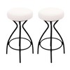 Polyester Upholstered Backless Counter Height Bar Stools with Footrest Set of 2 for Kitchen or Dining - 4 of 4