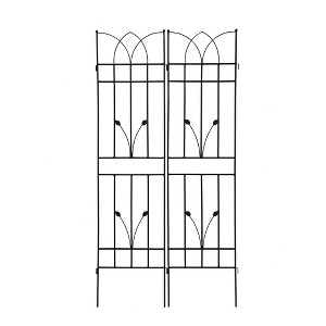 Dolonm 4 Pack Metal Garden Trellis 71" x 17.7" Rustproof Trellis for Climbing Plants Outdoor Flower Support Black - 1 of 4