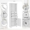 TiramisuBest White Tall Storage Cabinet with 3 Drawers and Adjustable Shelves for Bathroom, Study, Office and Interior, MDF Board with Painted Finish - 4 of 4