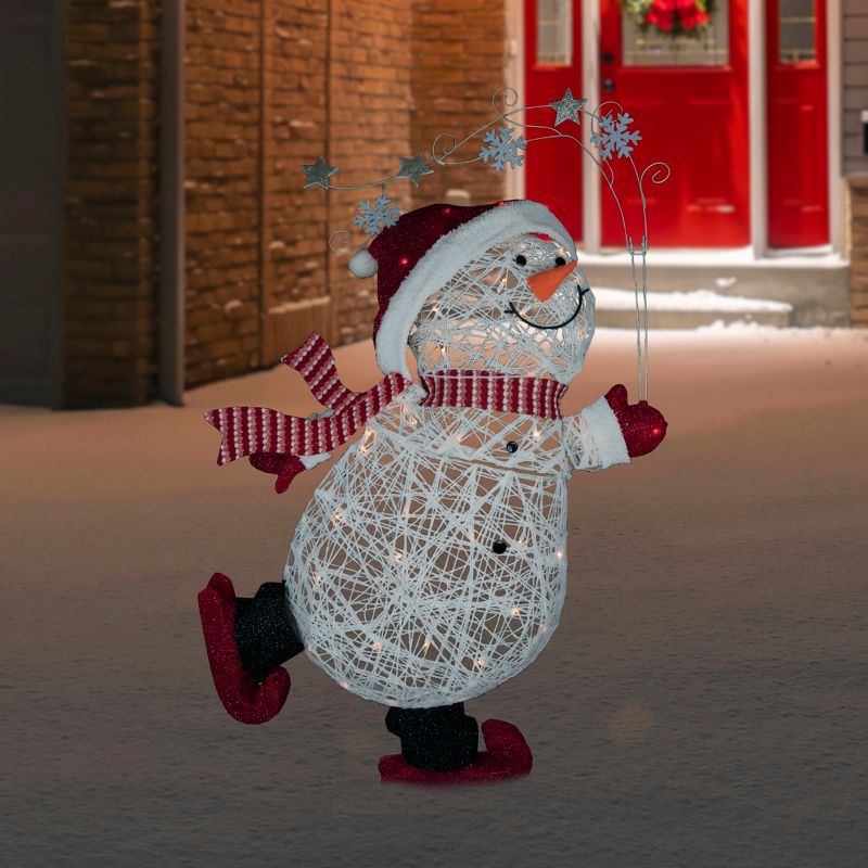 Northlight 56" Lighted Ice Skating Snowman Outdoor Decoration, 2 of 7