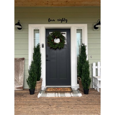 Elegant 3ft Mini Cedar Pine Silk & Plastic Outdoor Tree