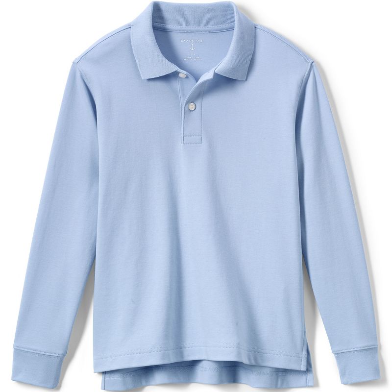 Lands' End School Uniform Kids Long Sleeve Interlock Polo Shirt, 1 of 5