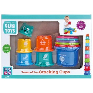 Nothing But Fun Toys: Tower of Fun Stacking Cups, 10pc, Number Stacking, 6 Mo+ - 1 of 4