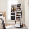 SONGMICS Jewelry Armoire Cabinet Floor Standing Lockable Jewelry Organizer Box Full-Length Mirror Bottom Drawer Shelf - 2 of 4