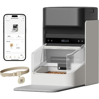 Automatic Cat Feeder with RFID Technology, Collar-Activated Food Dispenser with Wi-Fi Control