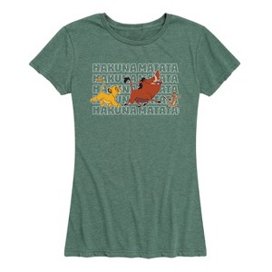 Women's - The Lion King - Simba Timon and Pumbaa Hakuna Matata Stacked Short Sleeve Graphic T-Shirt - 1 of 4