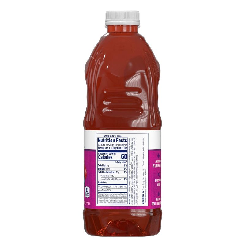 Ocean Spray Immunity Cranberry Blueberry Acai Juice Drink - 60 fl oz Bottle, 3 of 4