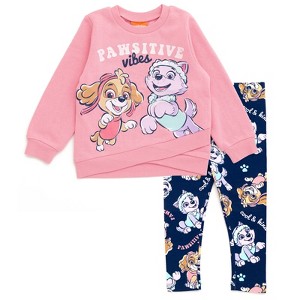 Paw Patrol Girls Crossover Fleece Sweatshirt and Leggings Outfit Set Toddler - 1 of 4