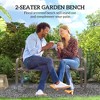 50" Outdoor Bench, Metal Garden Bench with Floral Pattern Backrest, Porch Bench with Slatted Seat for Park, Lawn - 4 of 4