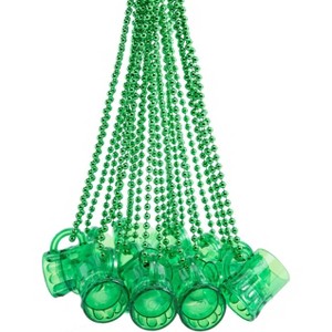 Joyfy 12 PCS St Patrick's Green Mug Bead Necklaces for Women Men, Mardi Gras Party Favor Supplies and Themed Celebration Accessories - 1 of 4