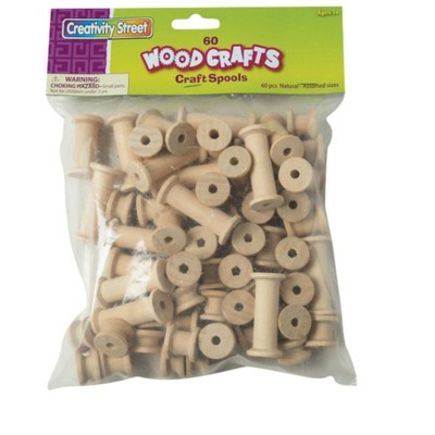 Creativity Street Wood Craft Spool, Assorted Sizes, Set of 60