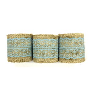 Wrapables Hessian Burlap with Lace Ribbon 2.5 Inch Width x 2 Yards Length - 1 of 4