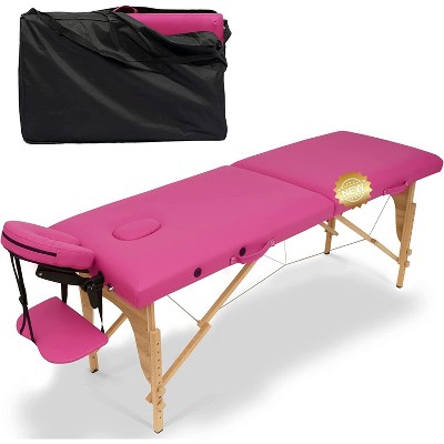 84''L Spa Bed Portable Lash Bed Massage Bed Foldable Spa Tables Adjustable 2 Fold with Travel Case