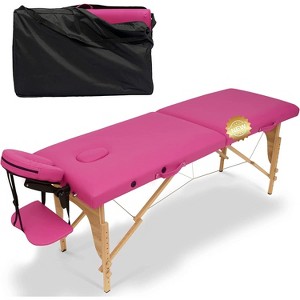 84''L Spa Bed Portable Lash Bed Massage Bed Foldable Spa Tables Adjustable 2 Fold with Travel Case - 1 of 4