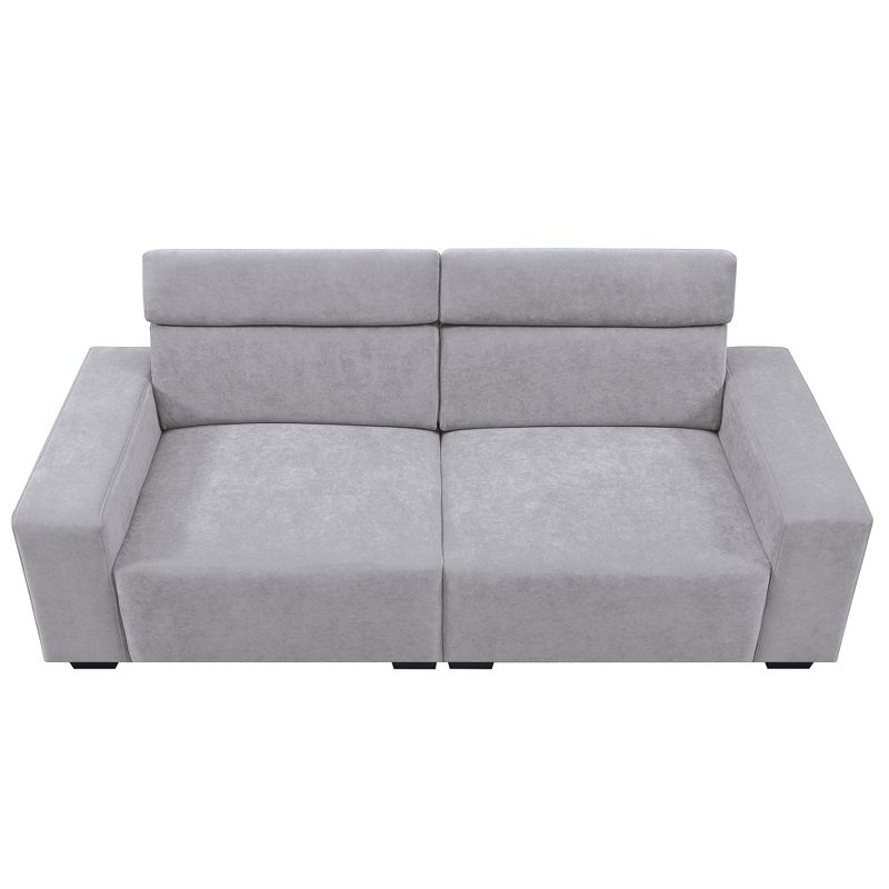 87" Velvet 2-Seater Sectional Sofa with Multi-Angle Adjustable Headrest - ModernLuxe, 5 of 13