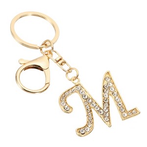 Unique Bargains Chic Stylish Zinc Alloy Gold Tone Initial Letter Keychain - 1 of 4