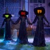 Joyfy 51" Halloween Light-Up Witch Yard Stakes, Flying Witches with Sound Activation, Witch Lawn Stakes for Halloween Outdoor Decorations (3-Pack) - 2 of 4