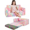 Inhand Kids Sofa, 2-in-1 Soft Toddler Couch Fold Out, Toddler Chair Comfy with Cute Designs, Convertible Sofa to Lounger for Girls and Boys - 3 of 4