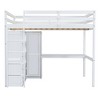 YOOCOZZ Wood Full Size Loft Bed with Built-in Wardrobe, Desk, Storage Shelves and Drawers - 3 of 4