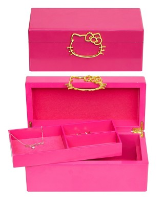 Sanrio Hello Kitty Gold Icon Pink Lacquer Wood Jewelry Organizer Box, Authentic  Officially Licensed : Target