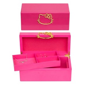Sanrio Hello Kitty Gold Icon Pink Lacquer Wood Jewelry Organizer Box, Authentic Officially Licensed - 1 of 4