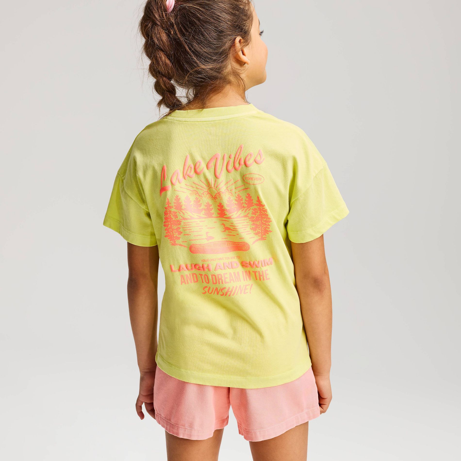 Girls' Short Sleeve Oversized 'Lake Vibes' Graphic T-Shirt - Cat & Jack™ Yellow