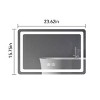 Single Bathroom Vanity Mirror With Polished Crystal Frame, LED Light Anti-Fog Wall Mirror For Vertical Or Horizontal-The Pop Home - 3 of 4