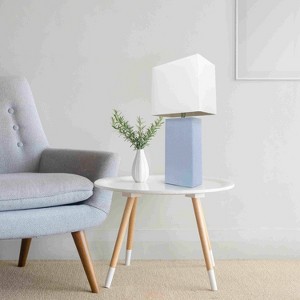Lalia Home Lexington 21" Leather Base Table Lamps with Fabric Shade - 1 of 4