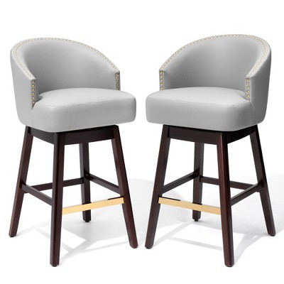 Crestlive Products 30 Inch Counter Height Bar Stools Set of 2 Kitchen Island Chairs with Back Tall Barstools Comfortable Swivel Chair