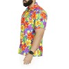 LA LEELA Mens Hawaiian Shirts Short Sleeve Button Down Shirt Floral Shirt Men Vacation Tropical Beach Summer Party Shirts Funny - 3 of 4