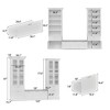 FUFU&GAGA 122"x97“ Large Bench Storage Display Cabinet Bookcase Closet Glass Door With Soft Cushion Shoe Cabinet - 3 of 4