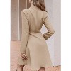 Women's Double Breasted Trench Coat Belted Waist Dressy Fit Flared Hem Long Sleeve  Jacket - 2 of 3