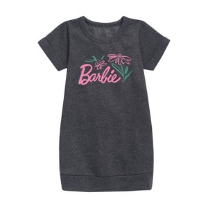 - Barbie - Easter Graphic Short Sleeve Fleece Dress - 1 of 2