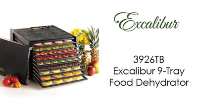 Excalibur 3926TB, 9 Tray Food Dehydrator with Timer, Black