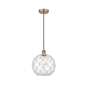 Farmhouse Rope - 1 Light Mini Pendant In Industrial Style-12.75 Inches Tall and 10 Inches Wide - 1 of 1