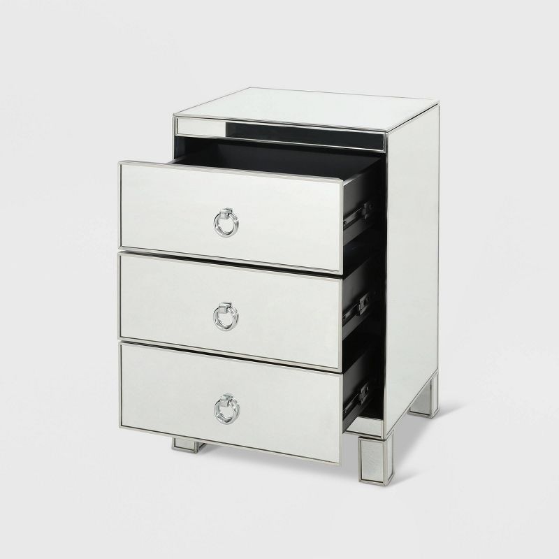 Bandara Modern 3 Drawer Cabinet Silver - Christopher Knight Home, 4 of 7