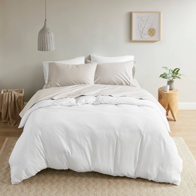 Full White Cotton Percale Sheet Set