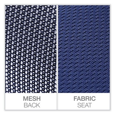 Navy Mesh Back Fabric Task Chair with Fixed Arms