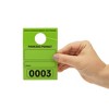 Juvale 100 Pack Temporary Parking Permit Hang Tags Numbered 0001- 0100, Hanging Passes for Car Mirrors, Bulk, Green, 3.15 x 4.75 In - 2 of 4