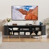 Fluted Side board, Buffet Cabinet, Tambour Sliding Doors Coffee Bar| TV Stand Power Outlet Media Console - 4 of 4