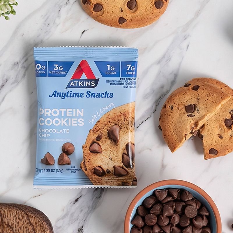 Atkins Chocolate Chip Protein Cookie - 4pk/5.5oz, 4 of 10